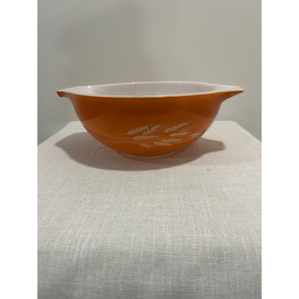 Vintage Pyrex Autumn Harvest Orange Cinderella Mixing Bowl 441 Wheat 1.5 Pt